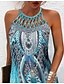 cheap Mini Dresses-Blue Halter Mini Dress for Women