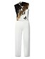 cheap Women&#039;s Jumpsuits-Women&#039;s Jumpsuit Butterfly Patchwork Elegant Crew Neck Straight Daily Vacation Sleeveless Regular Fit White S M L Spring