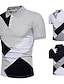 billige Men&#039;s-Herre POLO T-skjorte Skjortekrage Fargeblokk Hvit Svart Lysegrå Topper