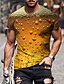 baratos Camisas &amp; Regatas para Homem-Homens Unisexo Camiseta Camisetas Gráfico Bolha Cerveja Decote Redondo Amarelo Vermelho Roxo Verde Impressão 3D Diário Final de semana Manga Curta Imprimir Roupa Roupa de rua Básico