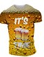 billige Tank Tops-herre t-skjorte t-skjorte grafisk øl rund hals grå grønn vin grønn svart blå kortermet daglig print topper basic / sommer / sommer