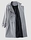 cheap Coats &amp; Trench Coats-Women&#039;s Coat Fall Winter Casual Daily Long Coat Windproof Regular Fit Chic &amp; Modern Jacket Long Sleeve Light gray