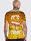 preiswerte Tank Tops-Herren T-Shirt Hemd Grafik Bier 3D-Druck Rundhalsausschnitt Täglich Kurzarm Bedruckt Oberteile Grundlegend Graues Grün Wein Grün / Sommer