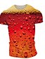 baratos Camisas &amp; Regatas para Homem-Homens Unisexo Camiseta Camisetas Gráfico Bolha Cerveja Decote Redondo Amarelo Vermelho Roxo Verde Impressão 3D Diário Final de semana Manga Curta Imprimir Roupa Roupa de rua Básico