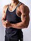 cheap Tank Tops-Men&#039;s Stripe-Trim Running Tank Top Running Singlet Top Sleeveless Athletic Athleisure Breathable Quick Dry Soft Cotton Fitness Performance Active Training Sportswear Activewear Stripes White Black