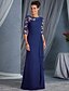 abordables Robes Soirée-femmes de robe noire robe de bal noir dentelle robe robe de soirée robe longue maxi robe bleu violet vin 3/4 longueur manches maille robe patchwork automne printemps