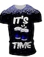 billige Tank Tops-Herre T-shirt Skjorte Grafisk Øl 3D-udskrivning Rund hals Daglig Kortærmet Trykt mønster Toppe Basale Grågrøn Vin Grøn / Sommer