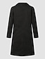 cheap Coats &amp; Trench Coats-Women&#039;s Coat Daily Fall &amp; Winter Long Coat Slim Basic Jacket Long Sleeve Solid Colored Black