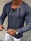 cheap Men&#039;s-Men&#039;s T shirt Tee V Neck Plain White Black Gray Khaki Drawstring Basic Street Daily Tops Casual Daily