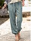 billige Shoes &amp; Accessories-kvinders afslappet mode jogger lomme med snøre i fuld længde bukser bomuld hør afslappet dagligt mikroelastisk ensfarvet blød sport khaki xxl