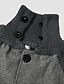 cheap Coats &amp; Trench Coats-Women&#039;s Coat Daily Fall Winter Long Coat Turtleneck Loose Chic &amp; Modern Jacket Long Sleeve Solid Colored Patchwork Gray Black
