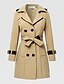 cheap Coats &amp; Trench Coats-Women&#039;s Trench Coat Classic Style Long Coat Black Khaki Daily Fall Notch lapel collar Regular Fit S M L XL XXL 3XL / Spring / Long Sleeve / Winter