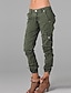 cheap Pants-Women&#039;s Cargo Pants Slacks Pocket Mid Waist Ankle-Length ArmyGreen Summer