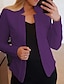 abordables Women&#039;s Coats &amp; Jackets-Mujer chaqueta Color sólido Clásico Oficina / Negocios Manga Larga Abrigo Primavera Otoño San Valentín Frente Abierto Regular Chaquetas Rosa Claro