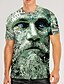 cheap T-Shirts-Men&#039;s T shirt Tee Human face Crew Neck Black-White Yellow Green Gray 3D Print Plus Size Casual Daily Short Sleeve Clothing Apparel Designer Basic Slim Fit Big and Tall