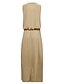 cheap Casual Dresses-Women&#039;s Maxi long Dress Shift Dress Sleeveless Split Solid Color Pure Color Crew Neck Spring Summer Elegant Casual Modern 2022 Regular Fit S M L XL 2XL 3XL 4XL 5XL