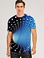 cheap Men&#039;s Tees &amp; Tank Tops-Men&#039;s Unisex T shirt Tee Tee Graphic Optical Illusion Round Neck Black Yellow Red Blue Purple 3D Print Plus Size Party Casual Short Sleeve Clothing Apparel Streetwear Punk &amp; Gothic