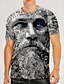 cheap T-Shirts-Men&#039;s T shirt Tee Human face Crew Neck Black-White Yellow Green Gray 3D Print Plus Size Casual Daily Short Sleeve Clothing Apparel Designer Basic Slim Fit Big and Tall