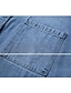 preiswerte Denim Dresses-Damen Midikleid Leicht Blau Einfarbig Kurzarm Frühling Sommer Tasche Sexy Hemdkragen Regular Fit Wochenende 2022 S M L XL XXL