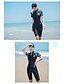 cheap Surfing, Diving &amp; Snorkeling-SANQI Women&#039;s Rash Guard Dive Skin Suit Swimsuit High Elasticity UV Sun Protection UPF50+ Breathable Boyleg Short Sleeve - Floral Botanical Swimming Diving Surfing Snorkeling Summer / Quick Dry