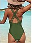 preiswerte Einteiler-Damen Badeanzug Ein Stück Normal Bademode Rückenfrei Schlank camuflaje Grün Stürzen Badeanzüge Sport Urlaub Basic