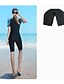 cheap Surfing, Diving &amp; Snorkeling-SANQI Women&#039;s Rash Guard Dive Skin Suit Swimsuit High Elasticity UV Sun Protection UPF50+ Breathable Boyleg Short Sleeve - Floral Botanical Swimming Diving Surfing Snorkeling Summer / Quick Dry