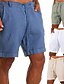 baratos Men&#039;s-Homens Calção Shorts de linho Shorts de verão Com Cordão Bolso frontal Tecido Respirável Diário Feriado Roupa de rua Básico Preto Branco