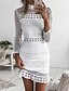 cheap Casual Dresses-Elegant Lace Sheath Mini Dress for Women