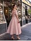 cheap Party Dresses-Women&#039;s Midi Dress A Line Dress Blue Pink Short Sleeve Ruched Mesh Solid Color V Neck Off Shoulder Fall Winter Party Hot Elegant Prom Dress 2022 S M L XL / Party Dress