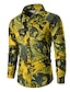 cheap Men&#039;s Shirts-Men&#039;s Shirt Graphic Shirt Collar Paisley Tribal Green Yellow Army Green Red Street Daily Clothing Apparel Basic Vintage Fashion Cool / Long Sleeve / Wash with similar colours / Designer / Breathable