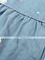 preiswerte Maxi-Kleider-Damen Jeanshemd Kleid Maxikleid Blau Kurzarm Blumen Tasche Taste Druck Frühling Sommer Hemdkragen Stilvoll Freizeit Festtage 2021 M L XL XXL 3XL