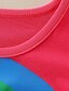 preiswerte Kleider für Mädchen-Kinder Wenig Mädchen Kleid Regenbogen Patchwork Farbe Urlaub A Linie Kleid Rote Asymmetrisch Baumwolle Langarm Schön Süß Kleider Herbst Winter Regular Fit 2-8 Jahre