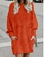 abordables Tops &amp; Blouses-Femme Basique du quotidien Couleur Pleine Col Rond Hiver Standard Orange Bleu clair Grise Blanche