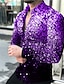cheap Long Sleeves-Men&#039;s Glitter Print Casual Long Sleeve Tops