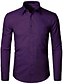 cheap Men&#039;s Shirts-Men&#039;s Shirt Solid Colored Collar Classic Collar Normal Party Wedding Long Sleeve Regular Fit Tops Polyester Business Basic Breathable Slim Fit Light Purple White Black / Spring &amp;  Fall / Comfortable