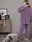 abordables Vêtements de nuit et de détente pour femmes-Femme Pyjamas pyjama Ensembles 2 Pièces Couleur monochrome Mode Pluche Confort Intérieur Noël Vacances Polaire Col en V manche longue Sweat Pantalon Taille elastique Automne Hiver