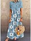 abordables Vestidos Maxi-Mujer Vestido camisero vaquero Vestido largo maxi Azul Piscina Manga Corta Floral Bolsillo Botón Estampado Primavera Verano Cuello Camisero Elegante Casual Festivos 2021 M L XL XXL 3XL