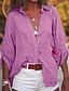 cheap Tops &amp; Blouses-Casual Cotton Blouse 3 4 Sleeve Women&#039;s Streetwear