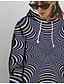 abordables Hoodies &amp; Pulls molletonnés-Sweat-shirt à capuche Femme Rayé 3D Capuche Imprimer 3D effet du quotidien Des sports Motifs 3D Actif Mélange de Coton Pulls Capuche Pulls molletonnés Standard Normal Bleu