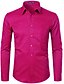 cheap Men&#039;s Shirts-Men&#039;s Shirt Solid Colored Collar Classic Collar Normal Party Wedding Long Sleeve Regular Fit Tops Polyester Business Basic Breathable Slim Fit Light Purple White Black / Spring &amp;  Fall / Comfortable