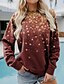 abordables Sweats à capuche et sweat-shirts-Femme Imprimer Mode Printemps, Août, Hiver, Eté Standard Rouge vin Vert