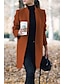 cheap Blazers-Women&#039;s Coat Solid Colored Basic Coat Spring Fall Christmas Open Front Regular Jacket caramel colour