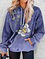 cheap Hoodies &amp; Sweatshirts-Women&#039;s Pullover Hoodie Sweatshirt Pullover Front Pocket Print Active Streetwear Purple Butterfly Daily Long Sleeve Hooded
