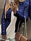 cheap Coats &amp; Trench Coats-Women&#039;s Coat Casual Jacket Party Outdoor Street Summer Spring Short Coat Regular Fit Warm Breathable Casual Jacket Long Sleeve Solid Color Sequins Silver Light Blue Lake blue