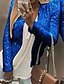 cheap Coats &amp; Trench Coats-Women&#039;s Coat Casual Jacket Party Outdoor Street Summer Spring Short Coat Regular Fit Warm Breathable Casual Jacket Long Sleeve Solid Color Sequins Silver Light Blue Lake blue