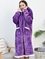 cheap Super Sale-Couple&#039;s Women&#039;s Pajamas Nightgown Wearable Blanket Hoodie Blanket Grid / Plaid Pure Color Plush Comfort Oversized Party Home Christmas Fleece Gift Hoodie Long Sleeve Pocket Fall Winter