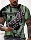 abordables Short Sleeve-Hombre Camiseta camisas patrióticas Cruz Bandera Escote Redondo A B C D Impresión personalizada Impresión 3D Exterior Calle Manga Corta Estampado Ropa Vintage Deportes Moda Ropa deportiva