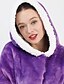 cheap Super Sale-Oversized Wearable Blanket Christmas Flannel Thick Soft Warm Long Hoodie Blanket Big Hooded Sweatshirt Hoodie Blanket for Adults Women Girls Teenagers Teens Men Black