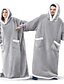 cheap Super Sale-Couple&#039;s Women&#039;s Pajamas Nightgown Wearable Blanket Hoodie Blanket Grid / Plaid Pure Color Plush Comfort Oversized Party Home Christmas Fleece Gift Hoodie Long Sleeve Pocket Fall Winter