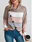 cheap Women&#039;s Sweaters-Women&#039;s Sweater Pullover Jumper Color Block Knitted Button Stylish Basic Casual Long Sleeve Loose Sweater Cardigans Fall Winter Crew Neck Rainbow / Holiday / Going out